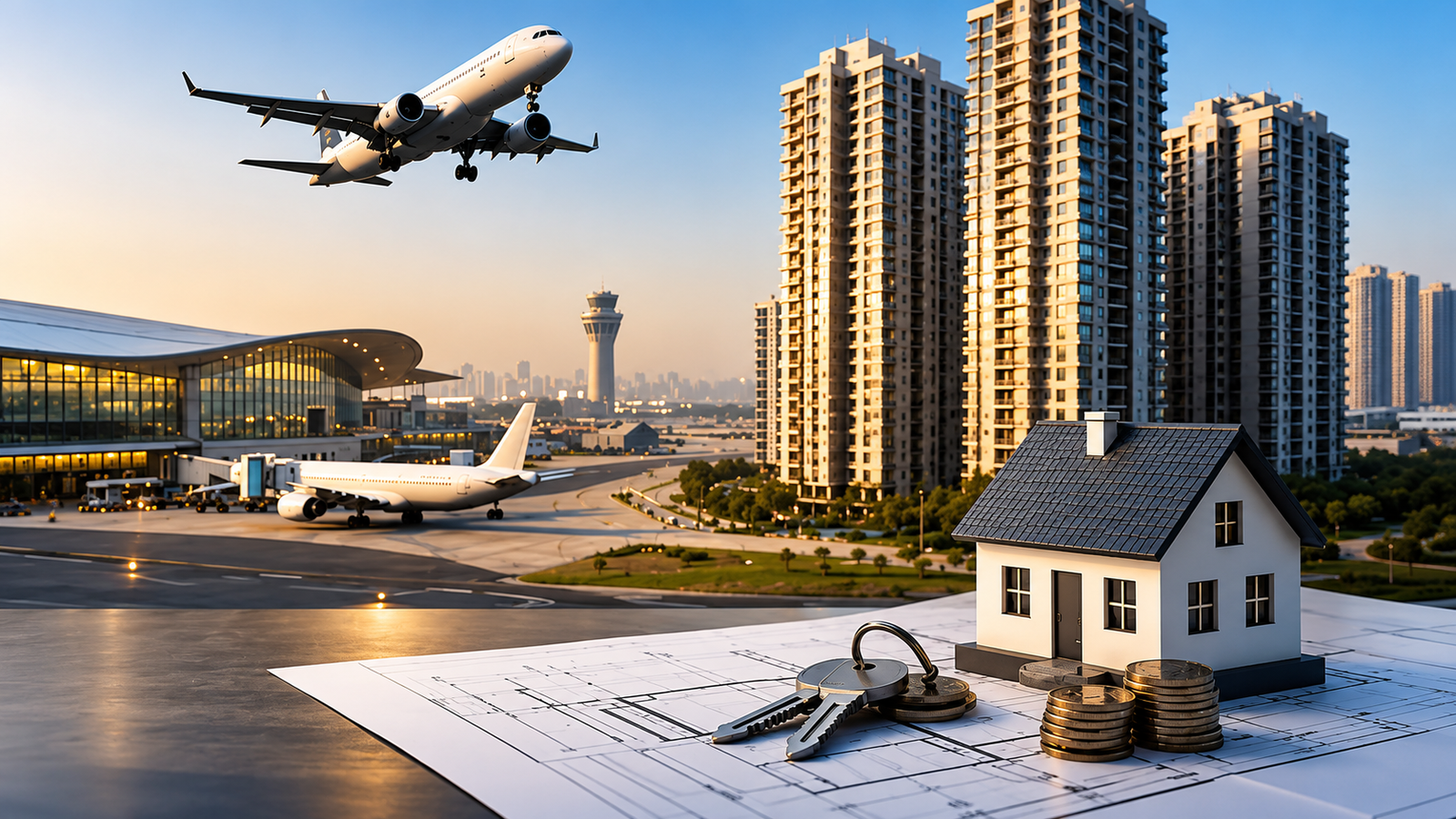 Luxury modern real estate building exterior in Faridabad